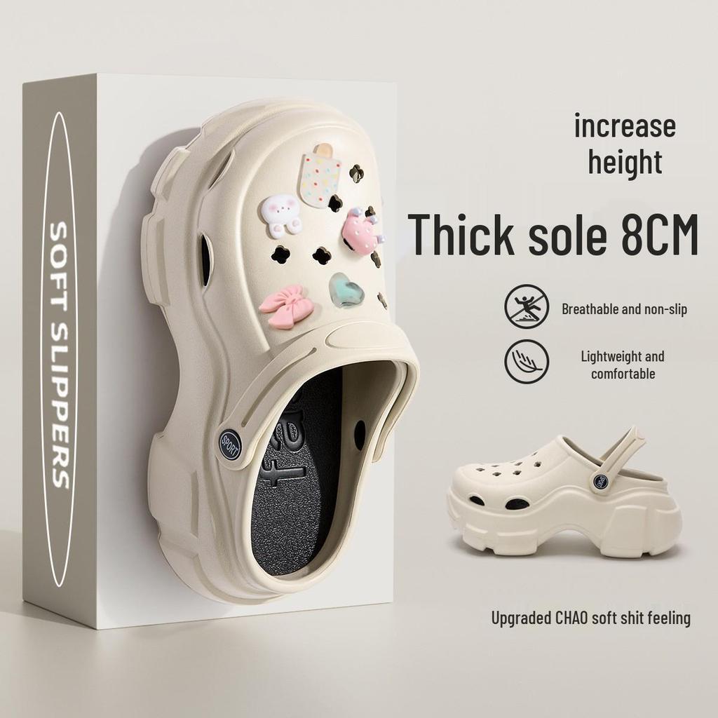 Sandales EVA à Talons Hauts pour Femmes - Semelle Épaisse 8CM Chaussures de Plage d'Été