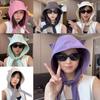 Cute Cat Ear Sun Hat With Large Brim For Womens Summer Sun Protection