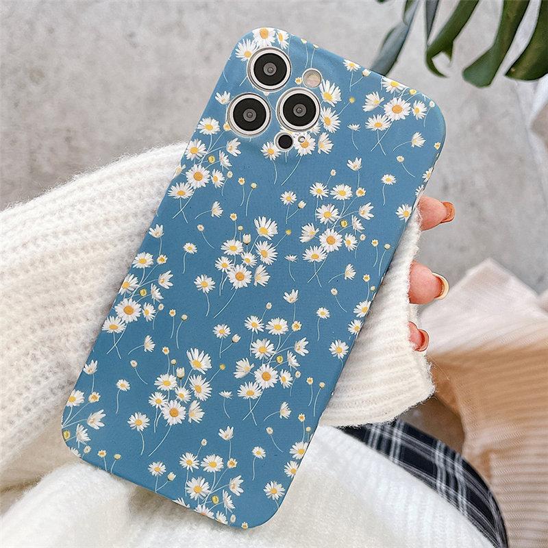 

Винтажный чехол для телефона с цветами ромашки для iphone 11 Pro 13 12 Pro Max Xr X Xs Max 7 8 Plus 12 Mini Se 2020 Цветочный мягкий силиконовый чехол