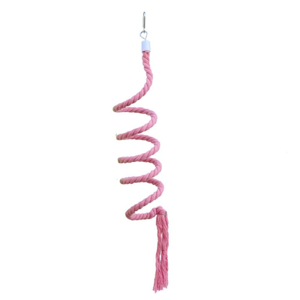 Flexible Budgie Chew Toy Cotton Parrot Bell Stand Perch Cotton Rope  Cockatiel Swing Bite