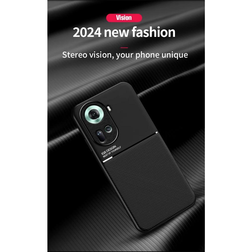 Armor Silicone  Anti-slip Case for OPPO Reno 12 11 11F 5G Reno11 Pro 10 Pro+ 8 Lite 8T Protective Built-in Magnetic Holder Shockproof Holder Cover