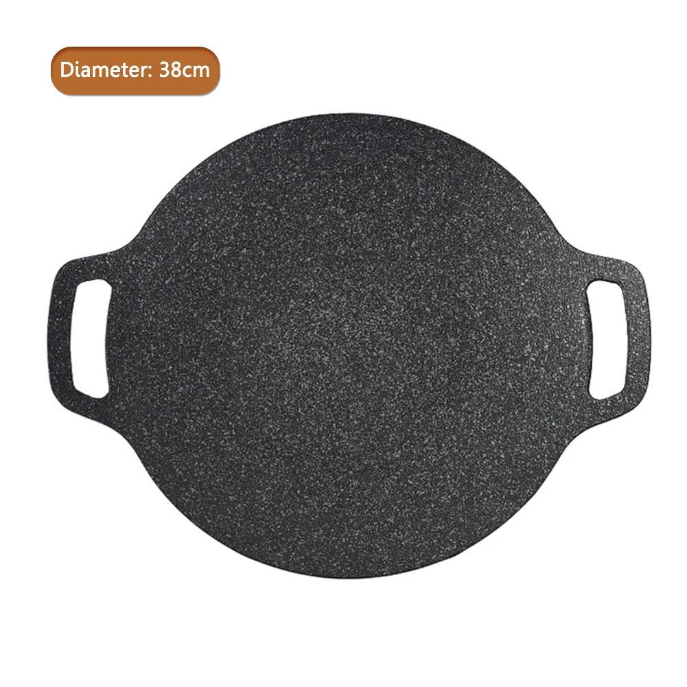 BBQ Grill Pan Non-stick Cooking Pans Multi-purpose Induction Cooker Round for Outdoor Camping Kitchen Bakeware Household Tools