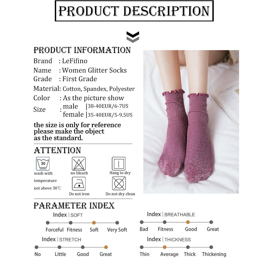 Fashion Retro Shining Surface Daily Women's Socks Pure Cotton Sweet Girl Rib Knit Spring Summer Socks Shiny Woman Simple Socks