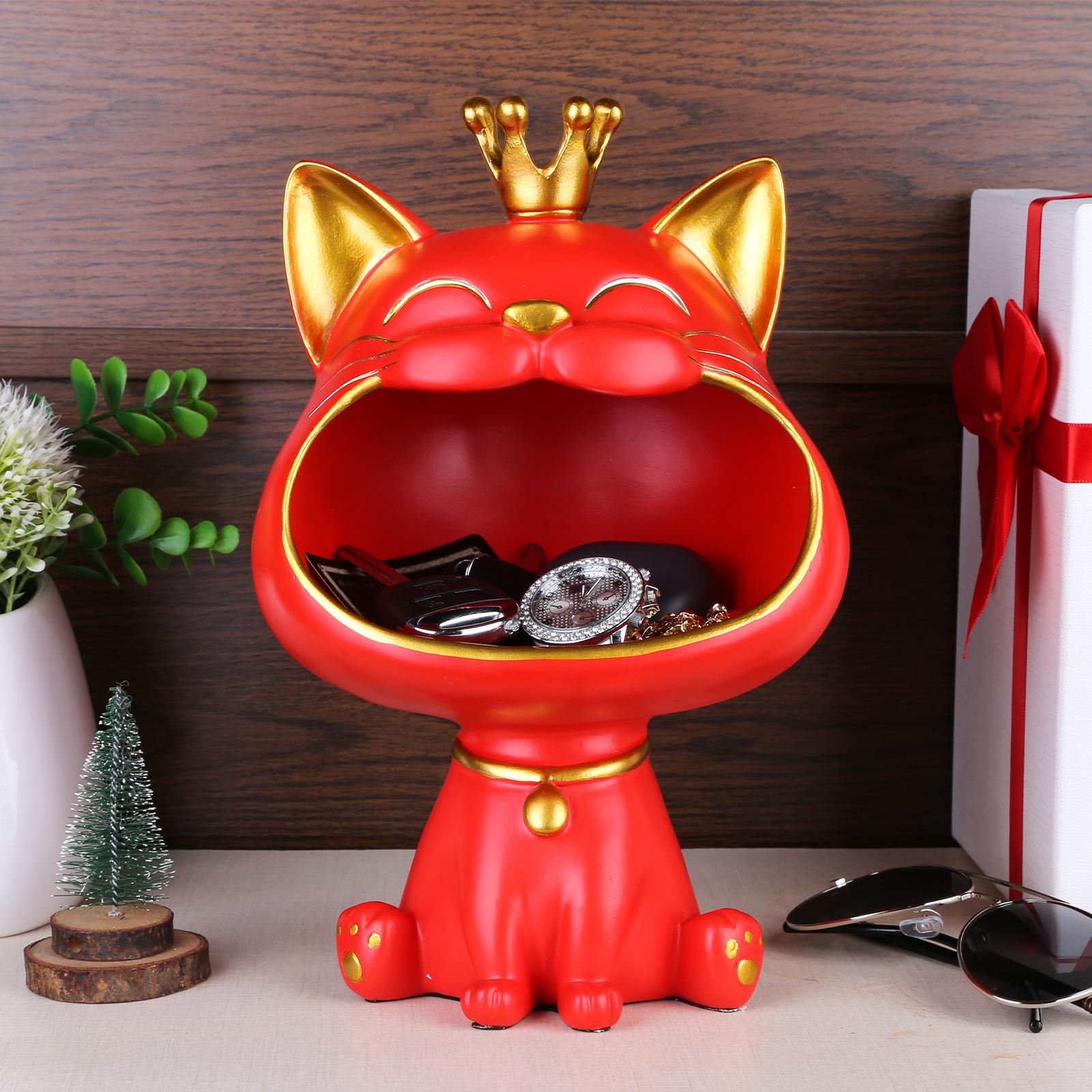 

Resin Fortune Cat Table Sculpture - Charming Office/Home Decor оранжевый