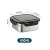 Stainless Steel Food Container Fresh Keeping Box Sealed Lid Crisper Lunch Meal Prep Storage Fridge Kitchen Set Round Square Bowl