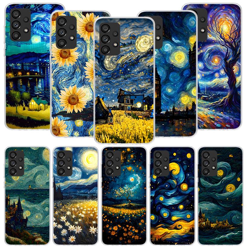 Starry Night Van Gogh Art Phone Case For Samsung Galaxy A17 A16 A14 A15 A13 A57 A56 A54 A55 A53 A37 A36 A34 A35 A33 A26 A24 A25