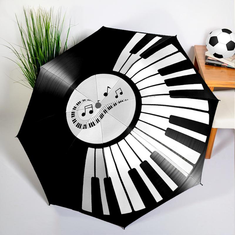 Black White Piano Keys Umbrella Automatic Open/close, Sturdy Iron Frame & 8-Rib Struct, Umbrella for Women & Men, Christmas Gift