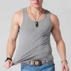 Men's Sports and Leisure Vest Solid Color Cotton Bottoming Elastic Fitness Tight Sports Hurdle Running Sweat-absorbing