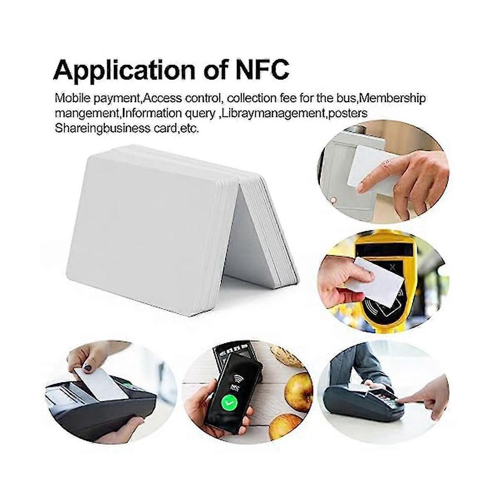 100 PCS NFC Cards Blank 215 NFC Cards 215 Tags Rewritable NFC Cards 504 Bytes Memory for All NFC En
