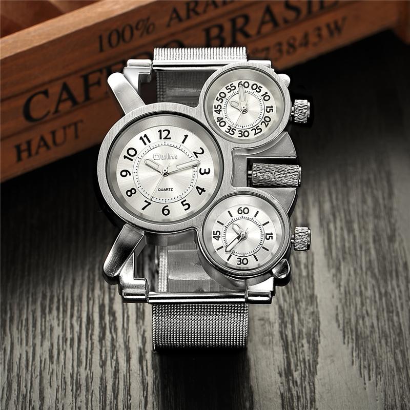 Military Mesh Mens Watches Top Brand Luxury Multiple Time Zone Men's Watch Male Quartz Outdoor Sports Wristwatch