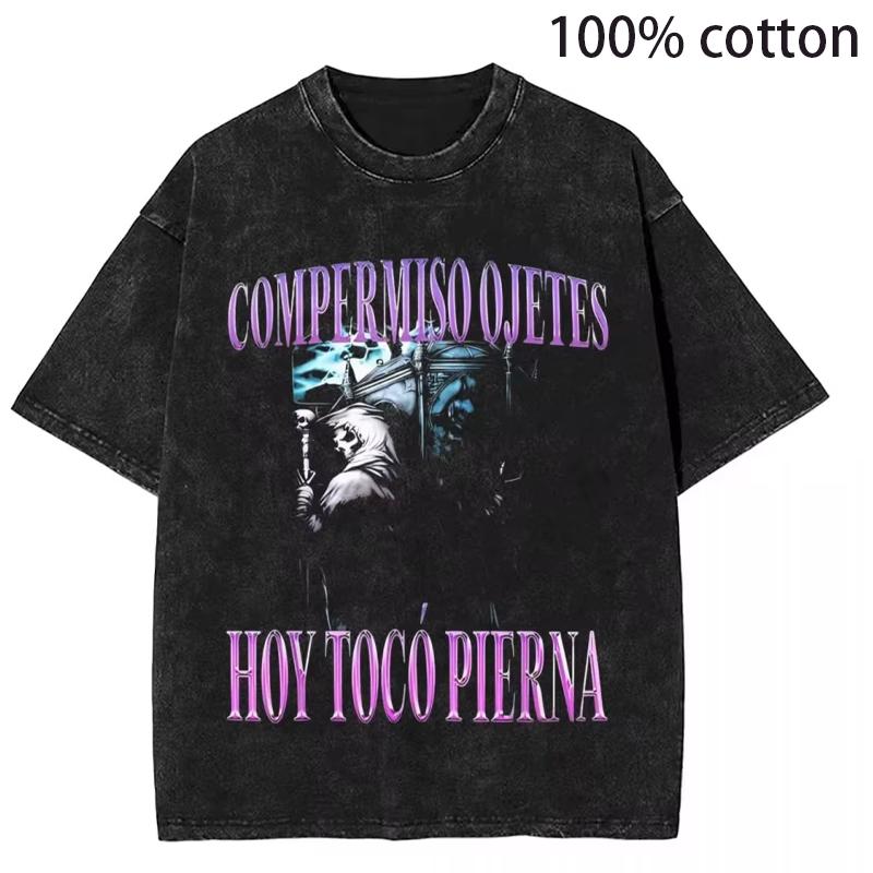 AAAH CULEROS ESO NO ERA CREATINA Funny Skeleton Gym Washed T-Shirt Humorous Skull Vintage Tee Fitness Exercise Halloween costume
