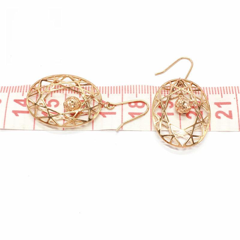 Pure Purple Gold Hollow Beads Plated With Rose Gold Women'S Fashion Temperament Color Gold Earrings