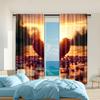 2 Pcs   Versatile Polyester Transparent Curtains for Home Decoration Valentine's Day30 for Use In Bedrooms and Living Rooms