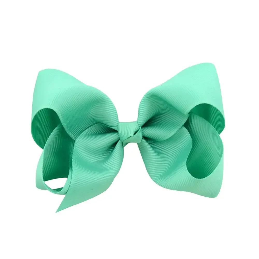 3/4/6/8inch  Boutique Handmade Colorful Solid Ribbon Grosgrain Hair Bow with Clips for Kids Girls Hair Accessories