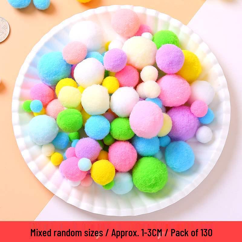 Mixed Color Fluffy Pom Poms: High Elasticity Handmade Plush Balls for DIY Decorative Accessories