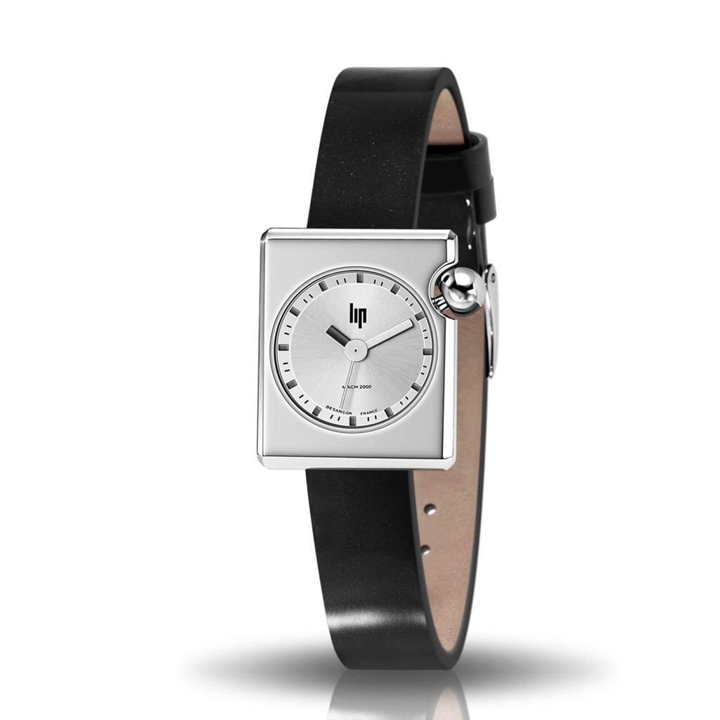 Authorized Distributor Lip Watch Lip671171 Mach 2000 Mini Square Silver Black Leather [LIP] Women's