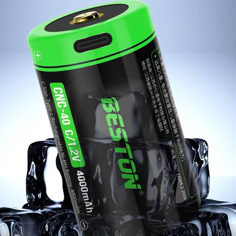 1.2V NI-MH Battery Water Heater Flashlight 4000mAh Type C Size USB Rechargeable Battery