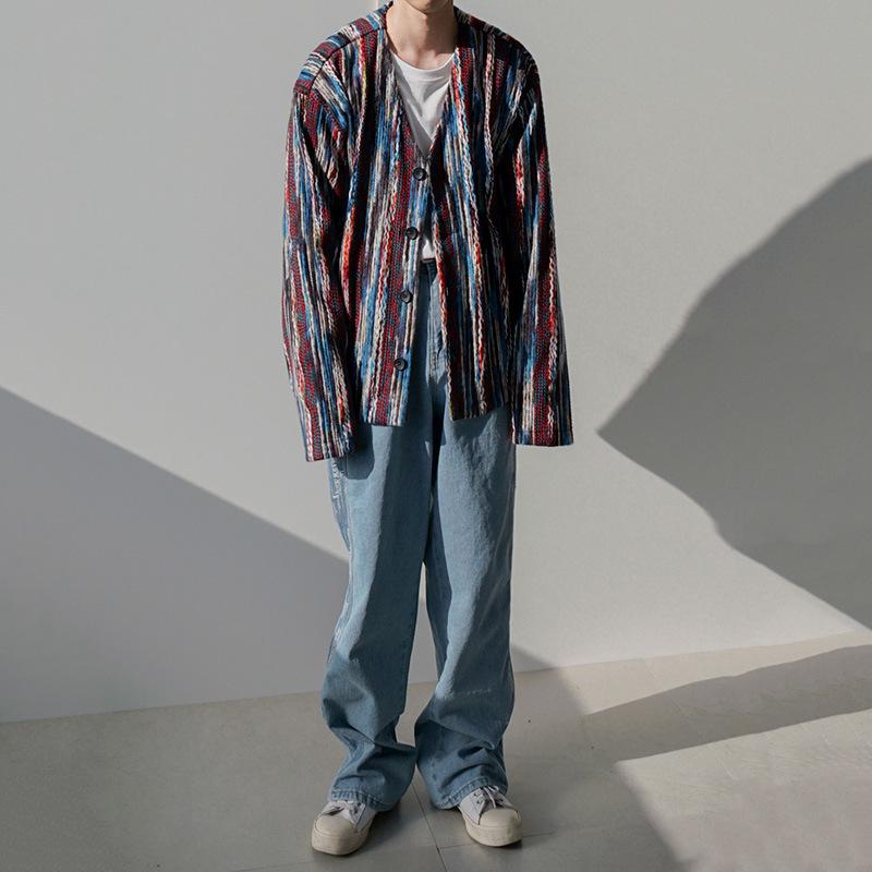 Knitted Cardigan Jacket Men's Korean Style Trendy Versatile Spring and Autumn Style Handsome Jacket Autumn Sweatshirt