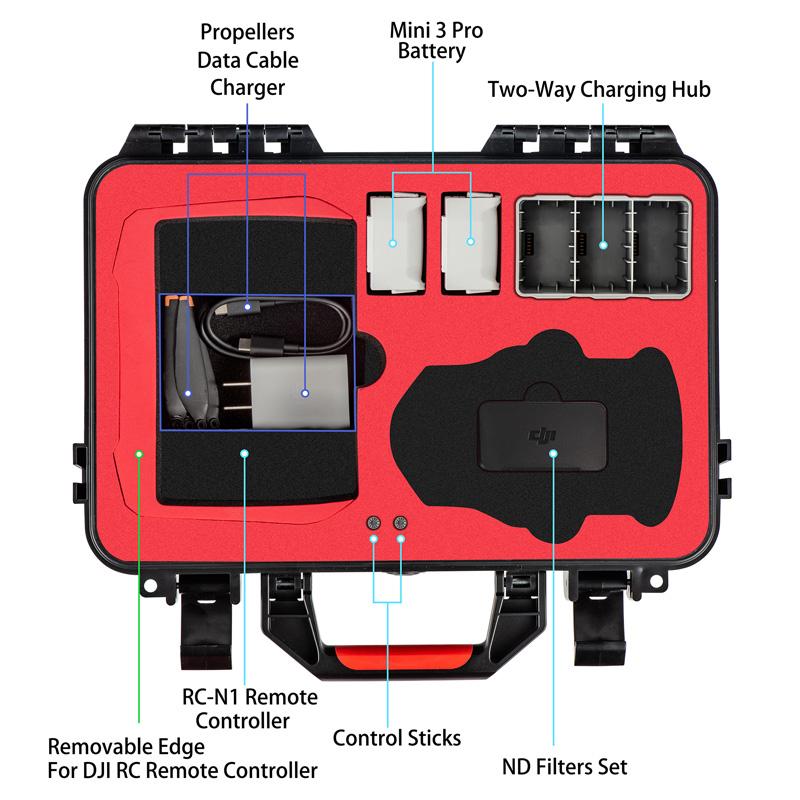 Storage Case for DJI Mini 3 PRO Portable Suitcase Hard Shell Waterproof Case Explosion-proof Carrying Box RC Controller
