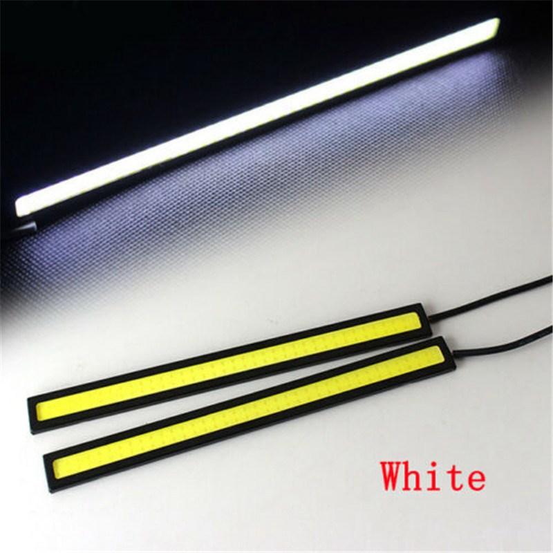 Strip DRL FOG COB CAR 2X LED Ultrathin Waterproof Daytime Running Lights LAMP WHITE DAY Driving 12V