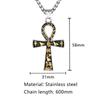 Starověké egyptské náhrdelníky Ankh Cross pro muže a ženy z nerezové oceli, věčný život, přívěsek, unisex, amulet, šperky, klíčenka, lano