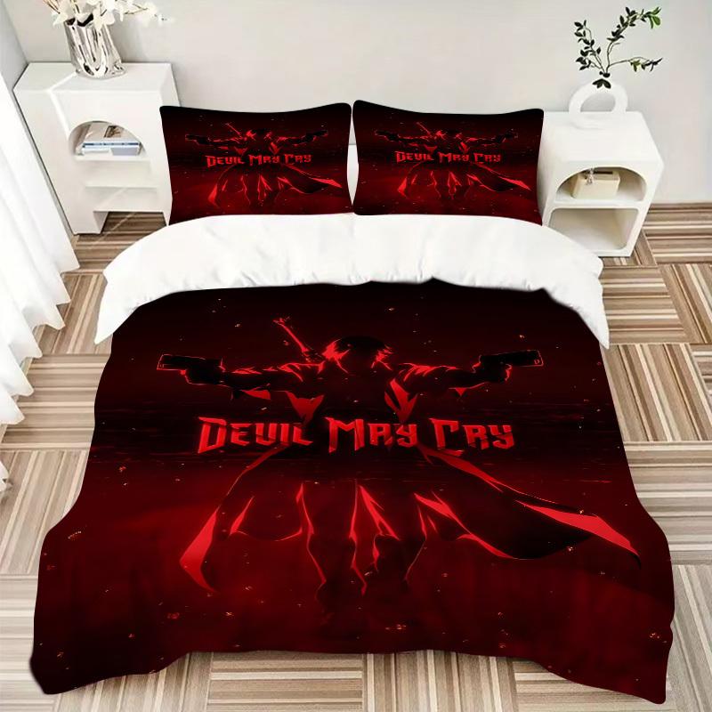 3-częściowy komplet pościeli Devil May Cry: Idealny do sypialni lub pokoju gościnnego. Miękkie i wygodne bez wkładu yy251009190