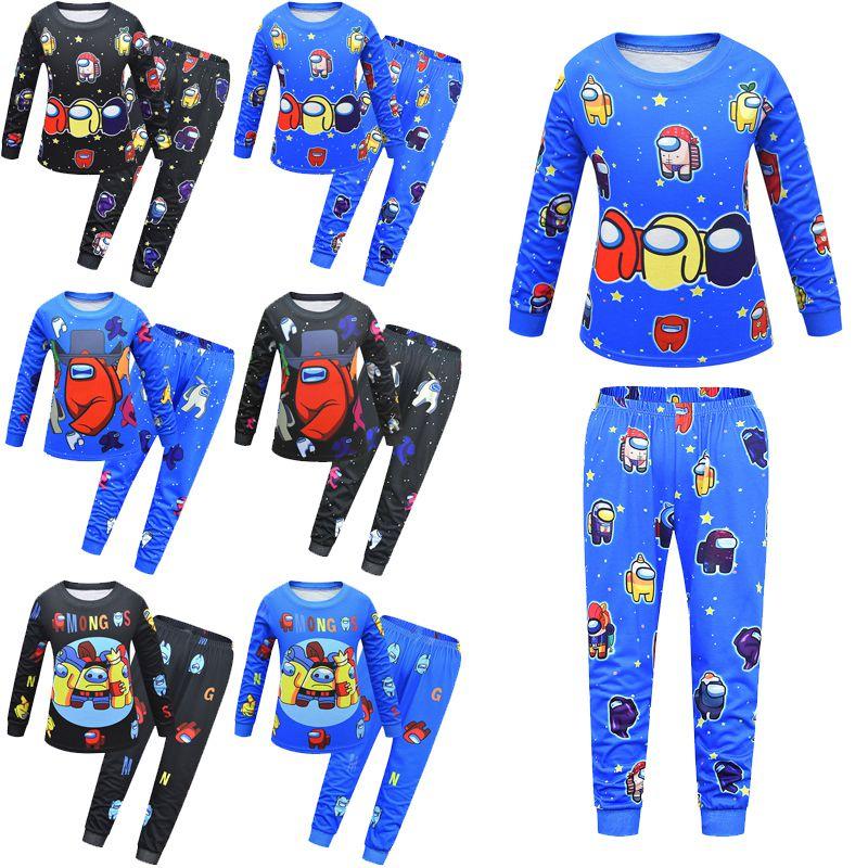 Among Us Zestaw Piżamy Koszulka z Długim Rękawem dla Dzieci Miękka Oddychająca Bielizna Nocna