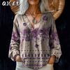 Women's Fashion Casual Long Sleeve V Neck Blouses & Shirts