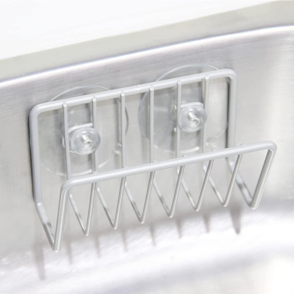 Wall-Mounted Sponge Holder No-Drill Sink Sponge Rack Drain Storage Shelf Household
