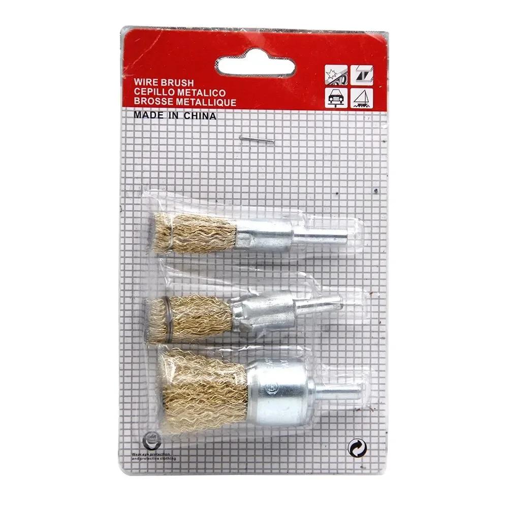 

3 шт. Щетка из стальной проволоки типа ручки 5 шт. Стальное проволочное колесо для электродрели со стержнем Полировка и удаление ржавчины Аксессуар для инструмента электродрели