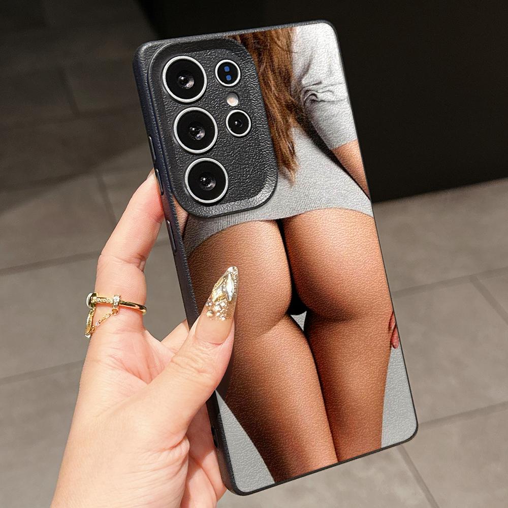 

Samsung A07 A16 A06 A05 Xiaomi Redmi 13C 14C для iPhone 17 16 Pro Max Infinix Realme Чехлы для телефонов Мягкий коричневый Кожаный узор TPU Чехол NY57 Дизайн для девочки Realme NARZO 50A чёрный