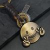 Bicycle Keychain Men's and Women's Gifts Alloy Bronze Smiley Face Hexagram Retro Woven Cowhide Keychain