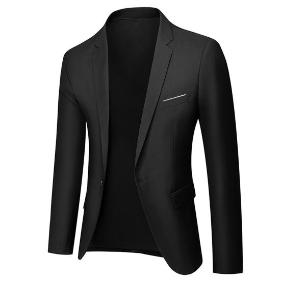 2Pcs/Set Suit Solid Lapel Long Sleeve Men Color Long Pants Set