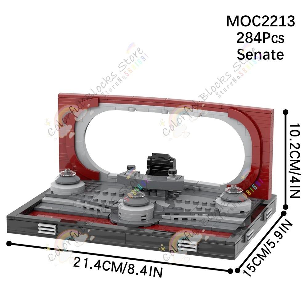Movie Series Scene MOC Building Blocks Interstellar Council Chamber Senate Transformation Architecture Models Toys For Kids Gift