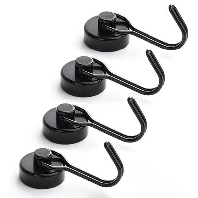Heavy Duty Magnetic Hook, Strong Neodymium Magnets Hooks for Home, Refrigerator, Grill, Kitchen,Key Holder,Black, Multi-Purpose