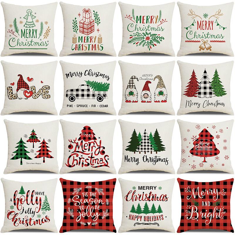 Christmas Pillowcase Home Holiday Sofa Bedside Decoration Pillow Cushion Cover