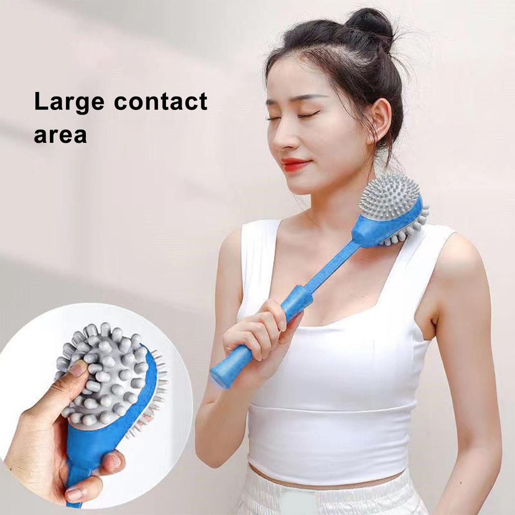 Massage Hammer 2 Soft Heads Retractable Flexible Handle Large Area Portable Silicone Manual Massage Hammer Stick