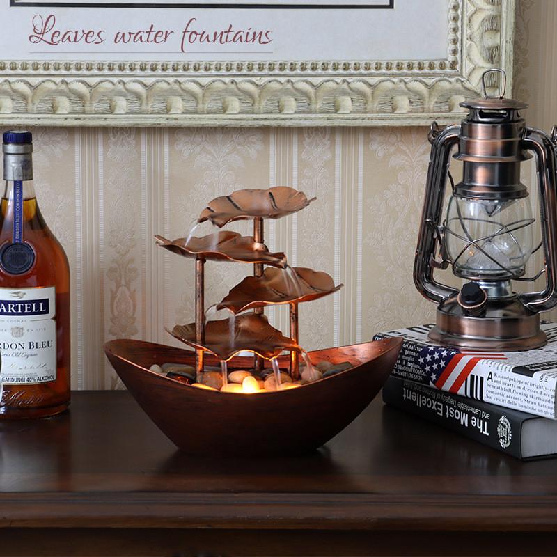 Lotus Leaf Ingot Minimalist Fountain With Abs Material For Home Decor And Gift