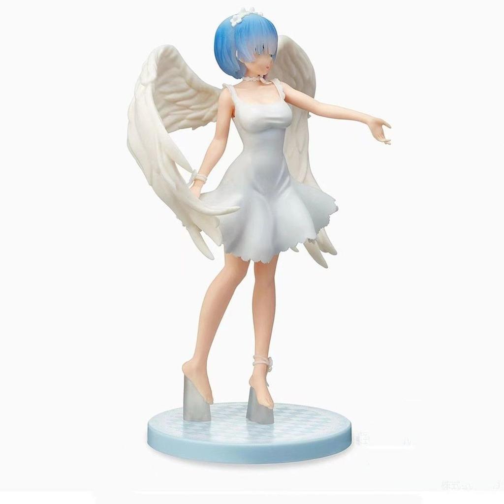 21CM Anime Re:Life In A Different World From Zero Rem  Oni Tenshi Ver PVC Action Figure Collectible Model Gifts for Kids