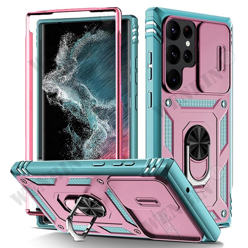 Pouzdro Pro Samsung S24 S23 Ultra S22 S21 FE A54 A53 A34 A33 A15 A14 A13 A24 A25 Odolné s 360° stojánkem a krytem kamery