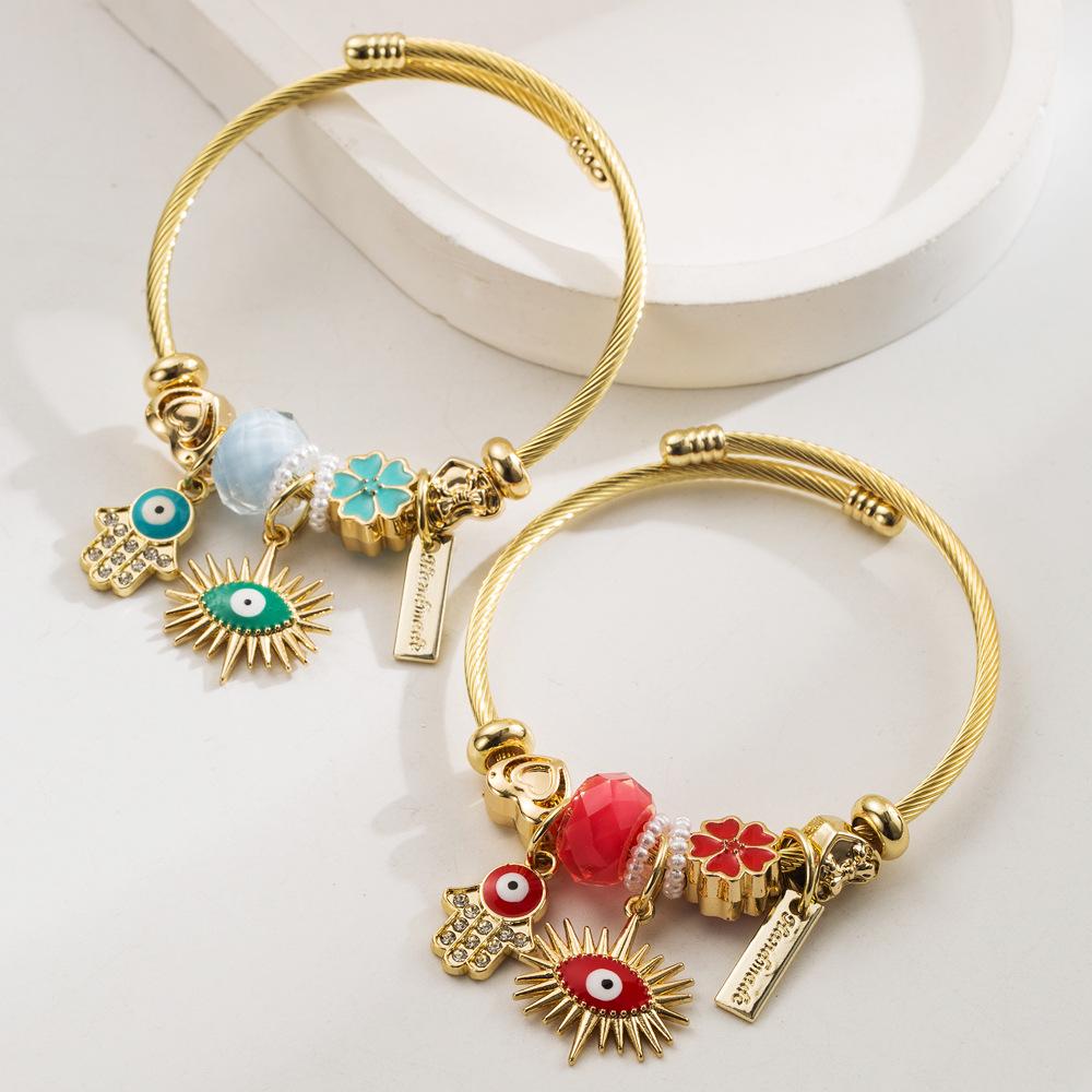 

Pendant Bracelet Fashion Versatile Beaded Adjustable Couple Bracelet синій