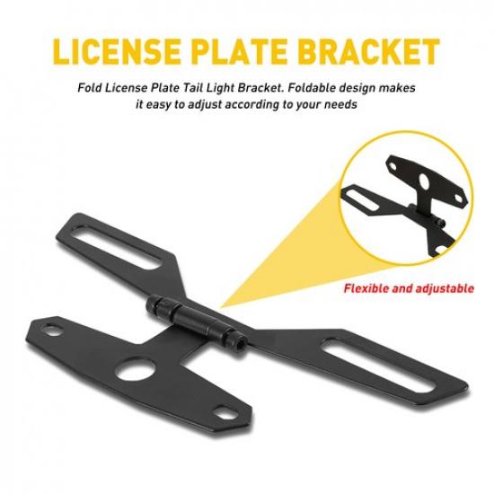 Black Flat Aluminum Plate License Frame Rear Bracket For Universal Motorcycle