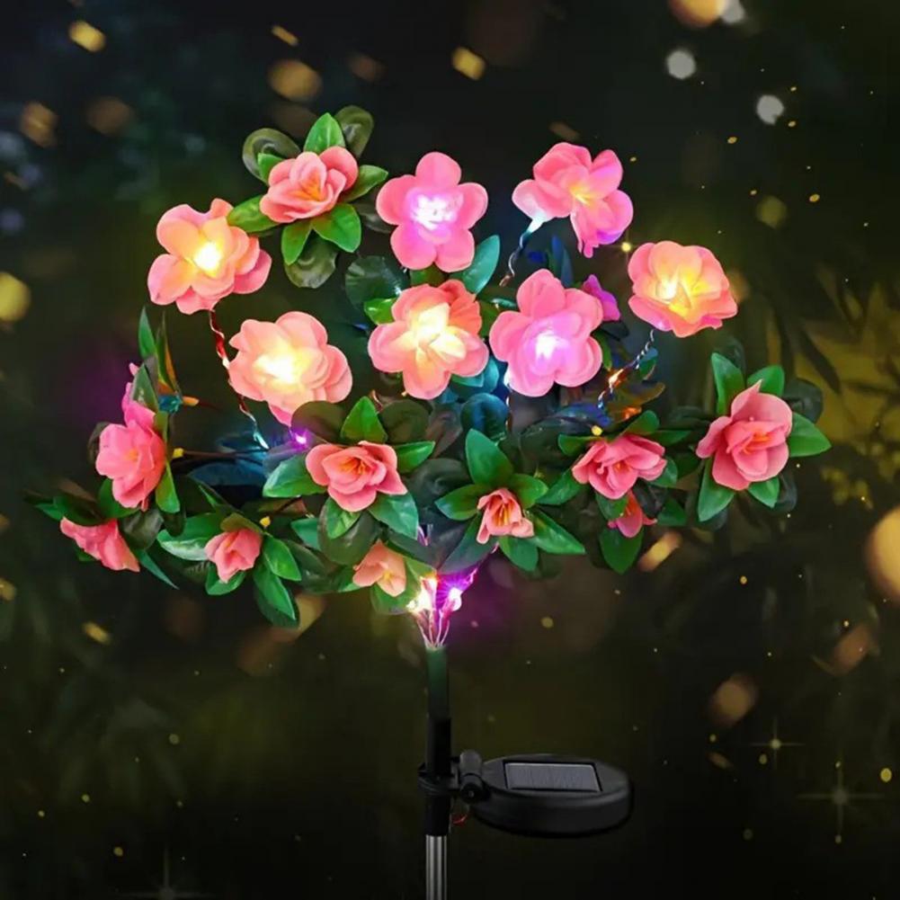 Waterproof Solar Flower Lamp Outdoor Garden Solar Light Elegant Solar Flower Lights for Garden Decor Ip65 Waterproof Automatic