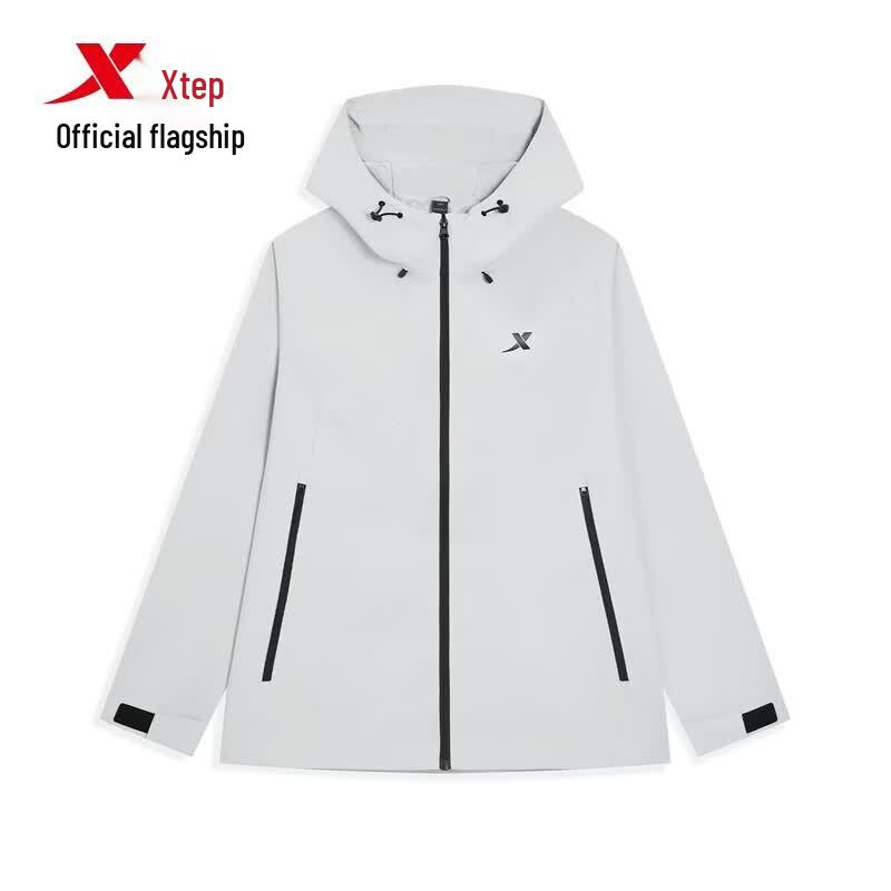 Xtep Men s Double-Layer Hooded Windbreaker Jacket S
