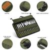 Outdoor Use Camping Cutlery Storage Pouch Lightweight Roll Up Pouch Pouch Water Repellent Tableware Storage Case for Forks Spoons Chopstick