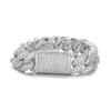 European and American hip-hop bracelet men's box buckle copper inlaid zircon silver 11mm Cuban necklace
