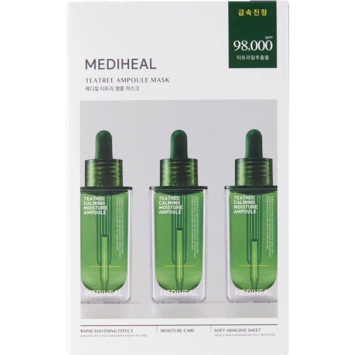 MEDIHEAL Teatree Ampoule Mask 10-Pack Set Soothing Balancing Facial Sheet Masks 24ml