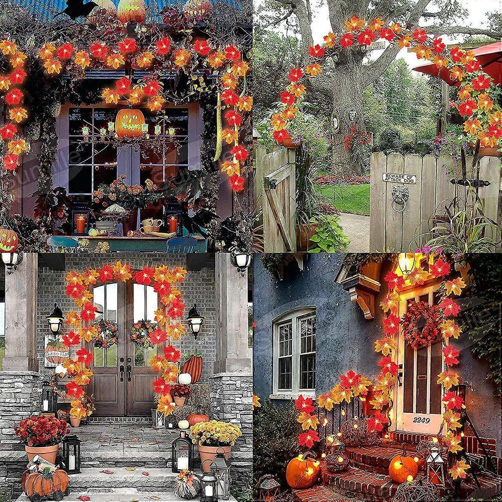 Autumn Decorations Leaf Light Garden Lights Christmas Leaves Decoration