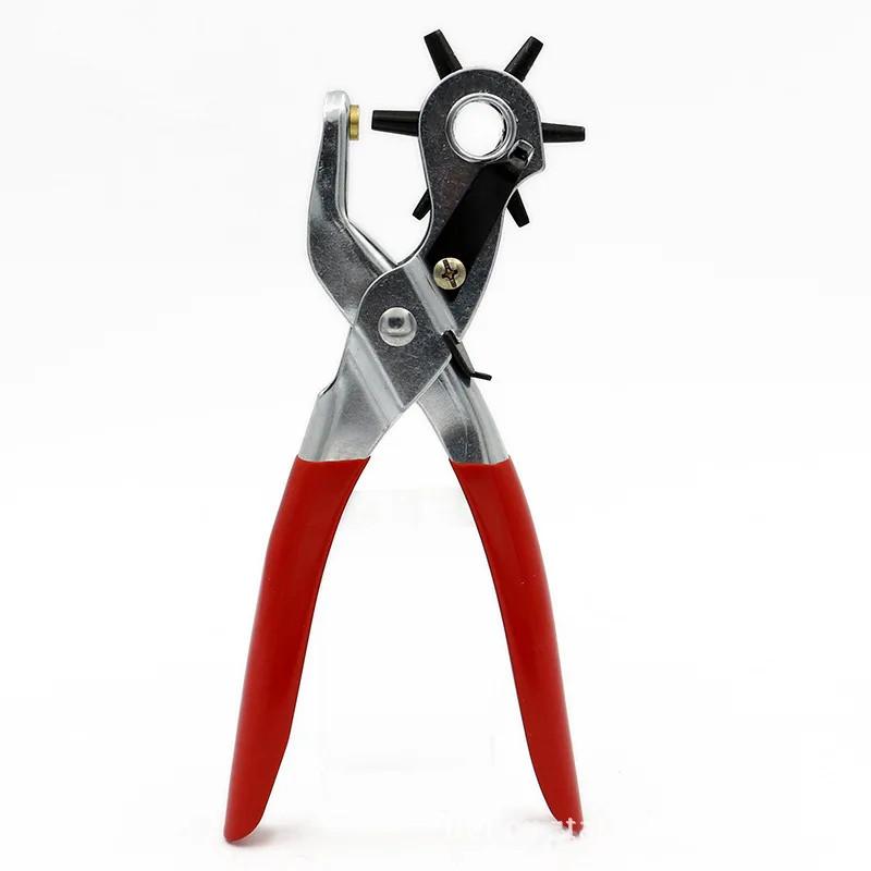 

Пробойник для кожи, Вращающийся ручной пробойник для отверстий в ремне, 6 размеров, Легкий в использовании для домашнего DIY, Подходит для кожаных ремесленных изделий красный