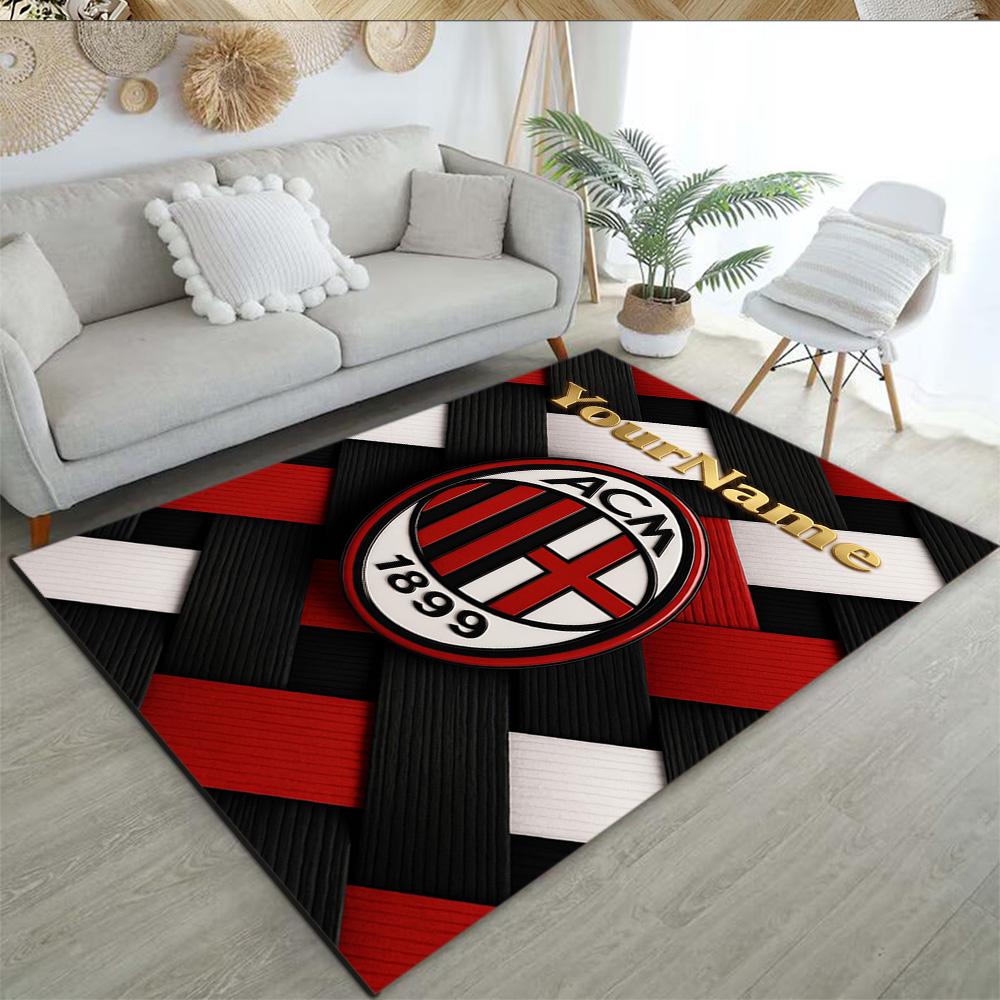 Ac Milan Customize Text Floor Rug Office Rug Suitable for Decorate room Foyer Outdoor Dormitory Anti-slip Rug Decorate Offices